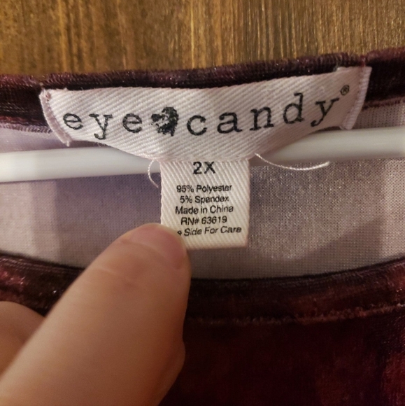 ❤️🩷❤️ Eye candy velvet velour marbled tie dye top 2x xxl - Picture 4 of 6